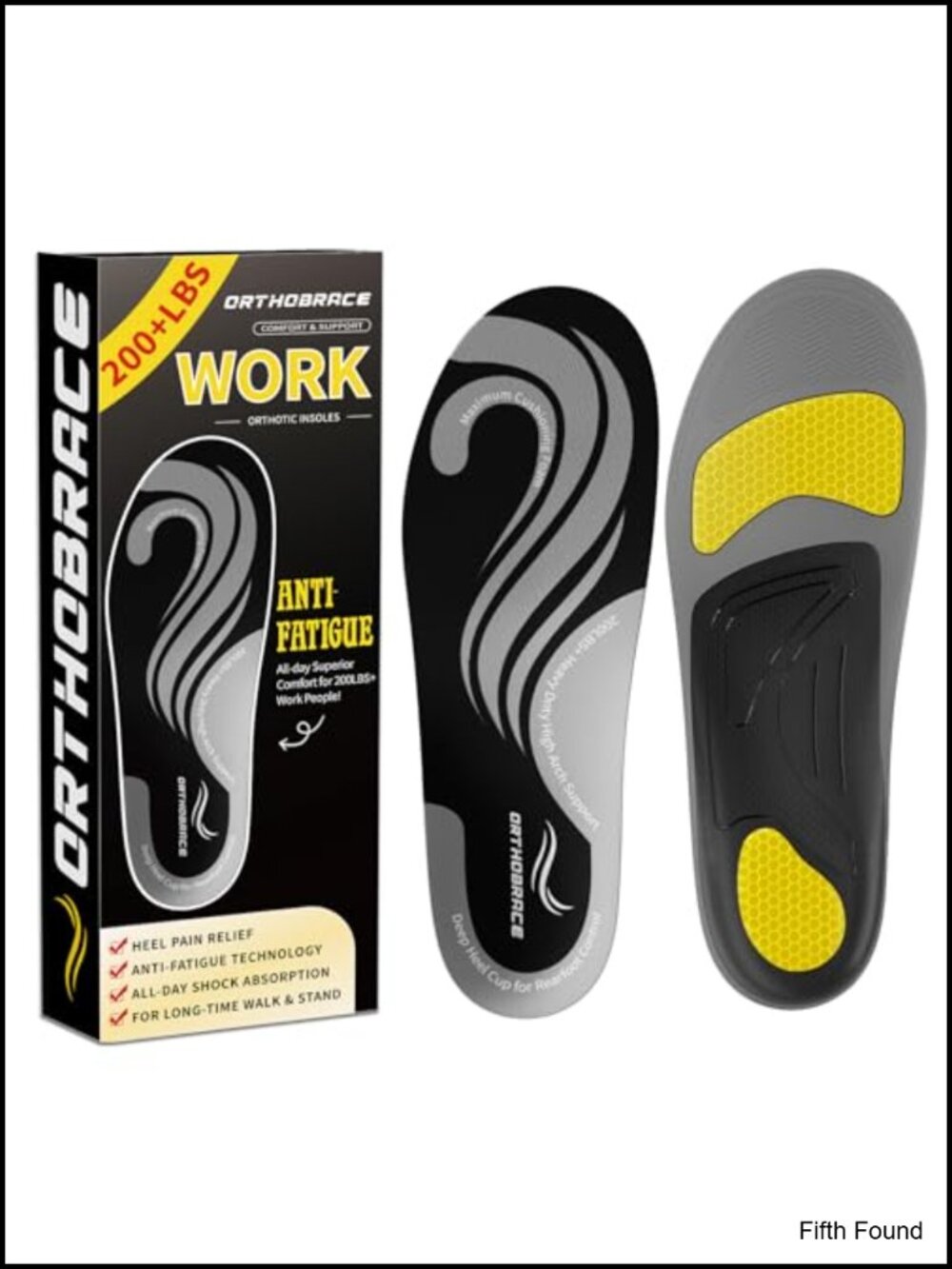 Orthotic Work Insoles for Standing All Day, Anti-Fatigue Arch Support, XL 200